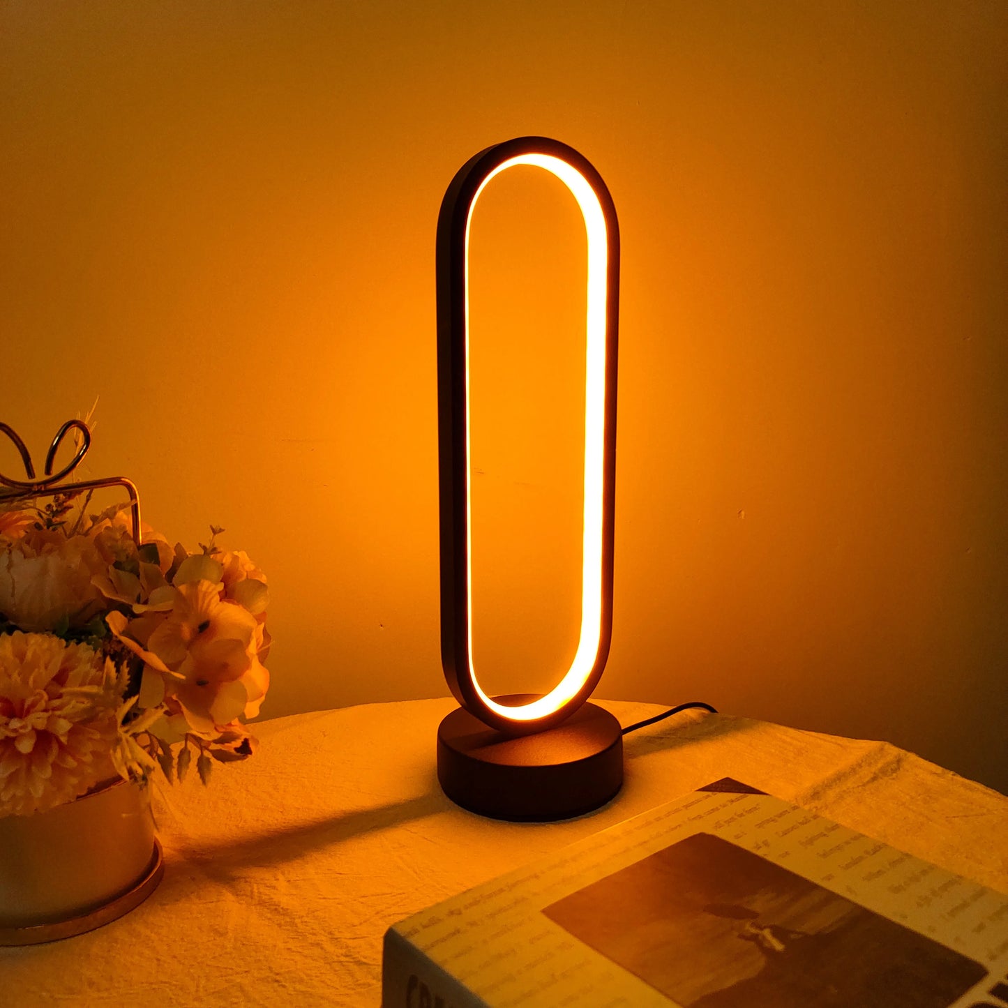Dimmable LED Ring Lamp – 3-Color Night Light