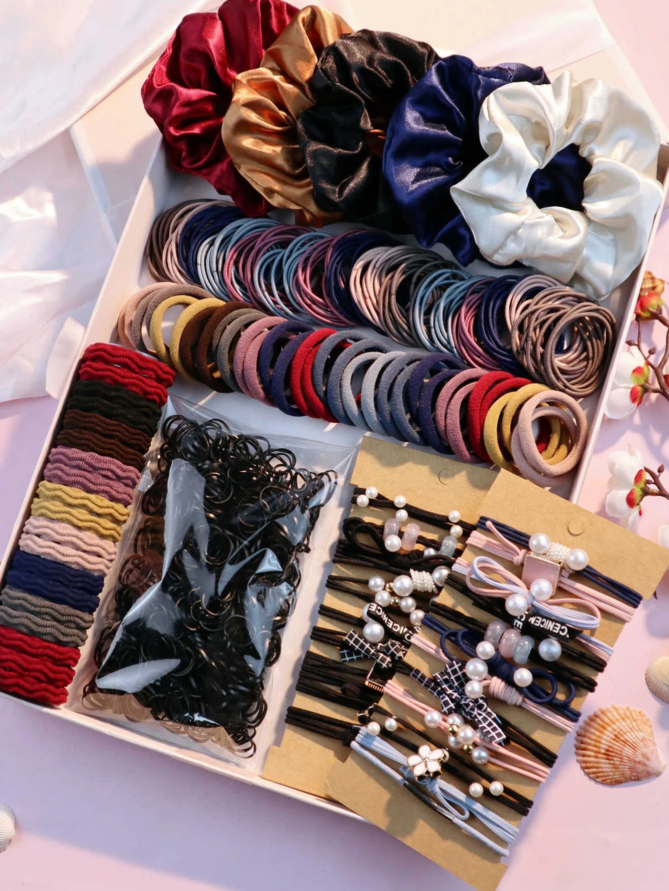 1085PCS Hair Accessories Set – Seamless Hair Bands & Scrunchies