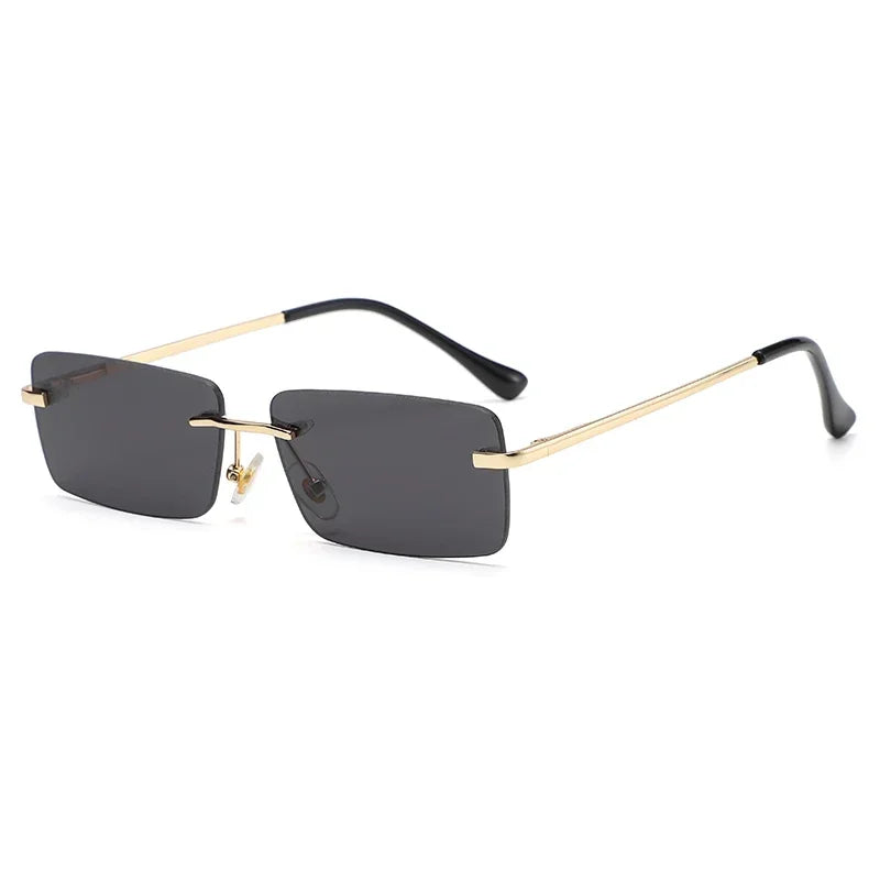 Luxury Rimless Vintage Square Sunglasses β Stylish UV400 Protection for Women