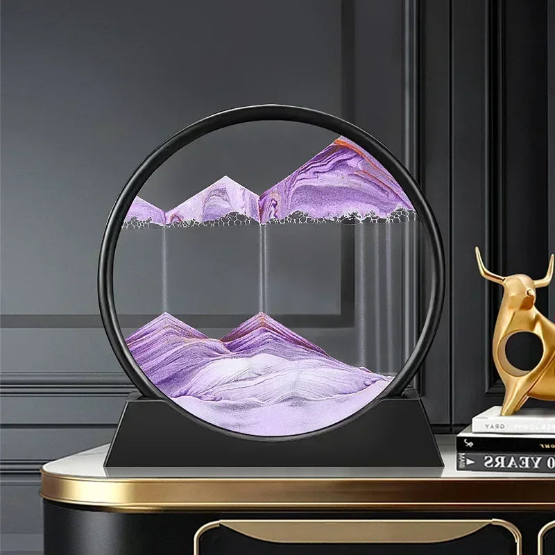 3D Moving Sand Art β Round Glass Deep Sea Sandscape Decor