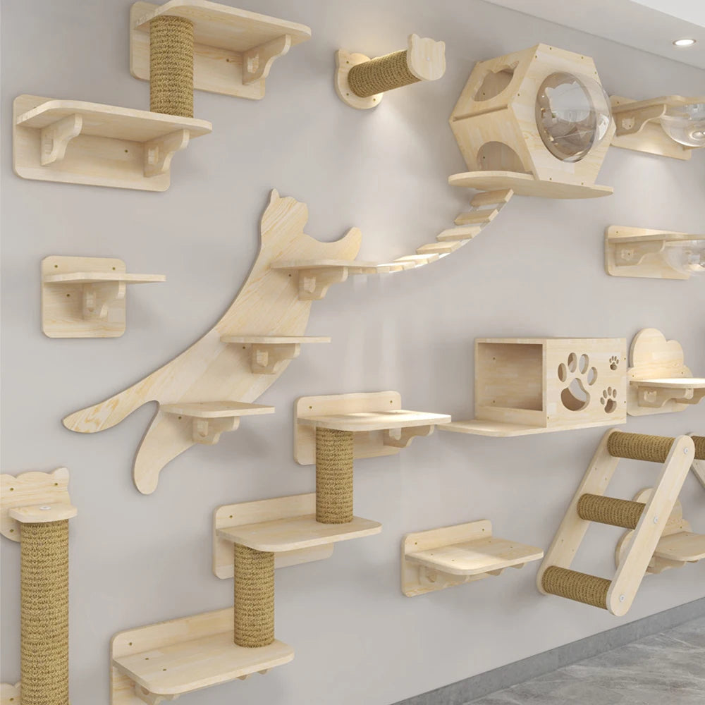 Wall-Mounted Cat Tree & Hammock – Space-Saving, Durable & Cozy!