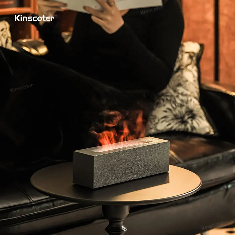 KINSCOTER Flame Aroma Diffuser LED Essential Oil Humidifier