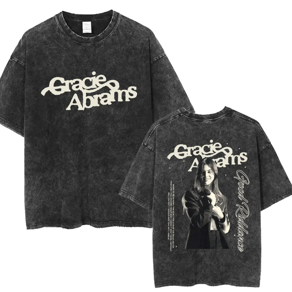 Gracie Abrams The Secret of Us Tour Vintage Washed T-Shirt - Oversized Cotton Album Tee for Men and Women