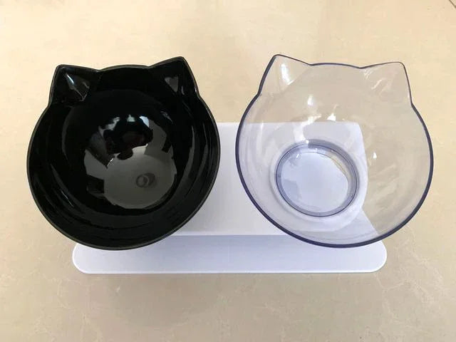 Non-Slip Double Cat & Dog Bowl with Stand – Pet Feeder