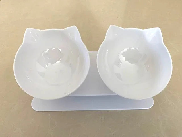 Non-Slip Double Cat & Dog Bowl with Stand – Pet Feeder