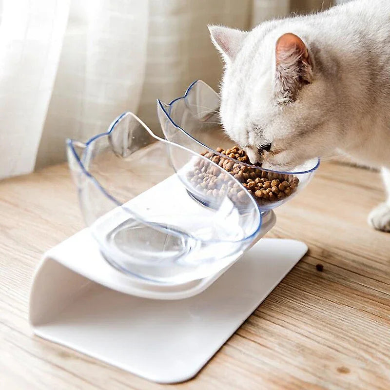 Non-Slip Double Cat & Dog Bowl with Stand – Pet Feeder
