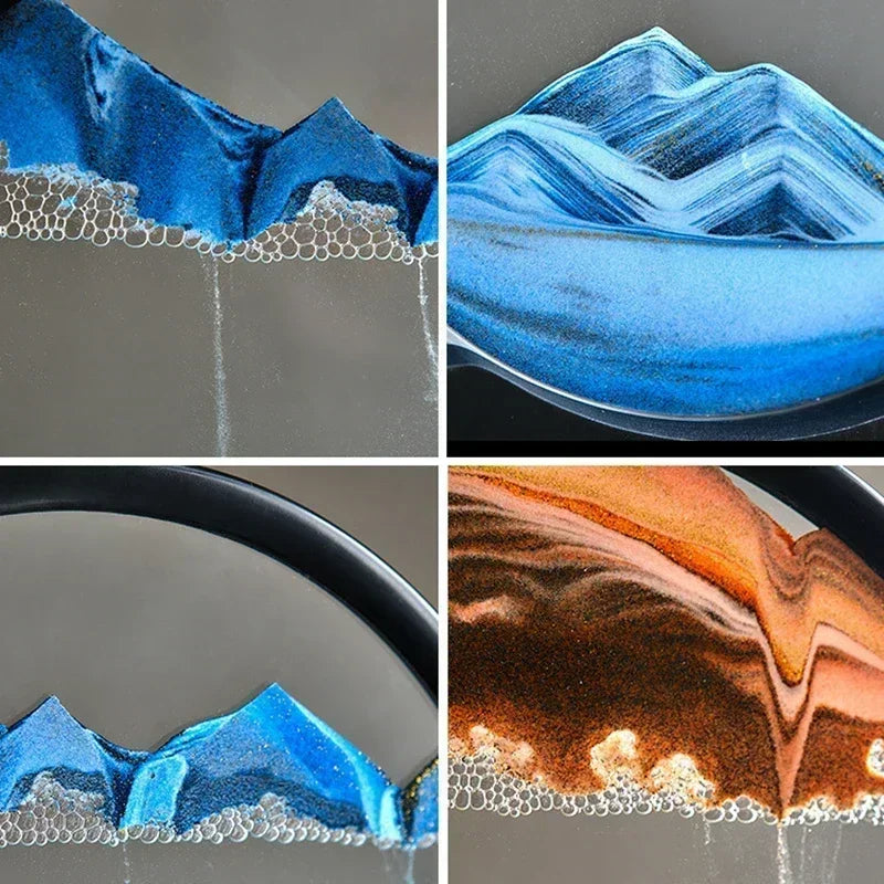 3D Moving Sand Art β Round Glass Deep Sea Sandscape Decor