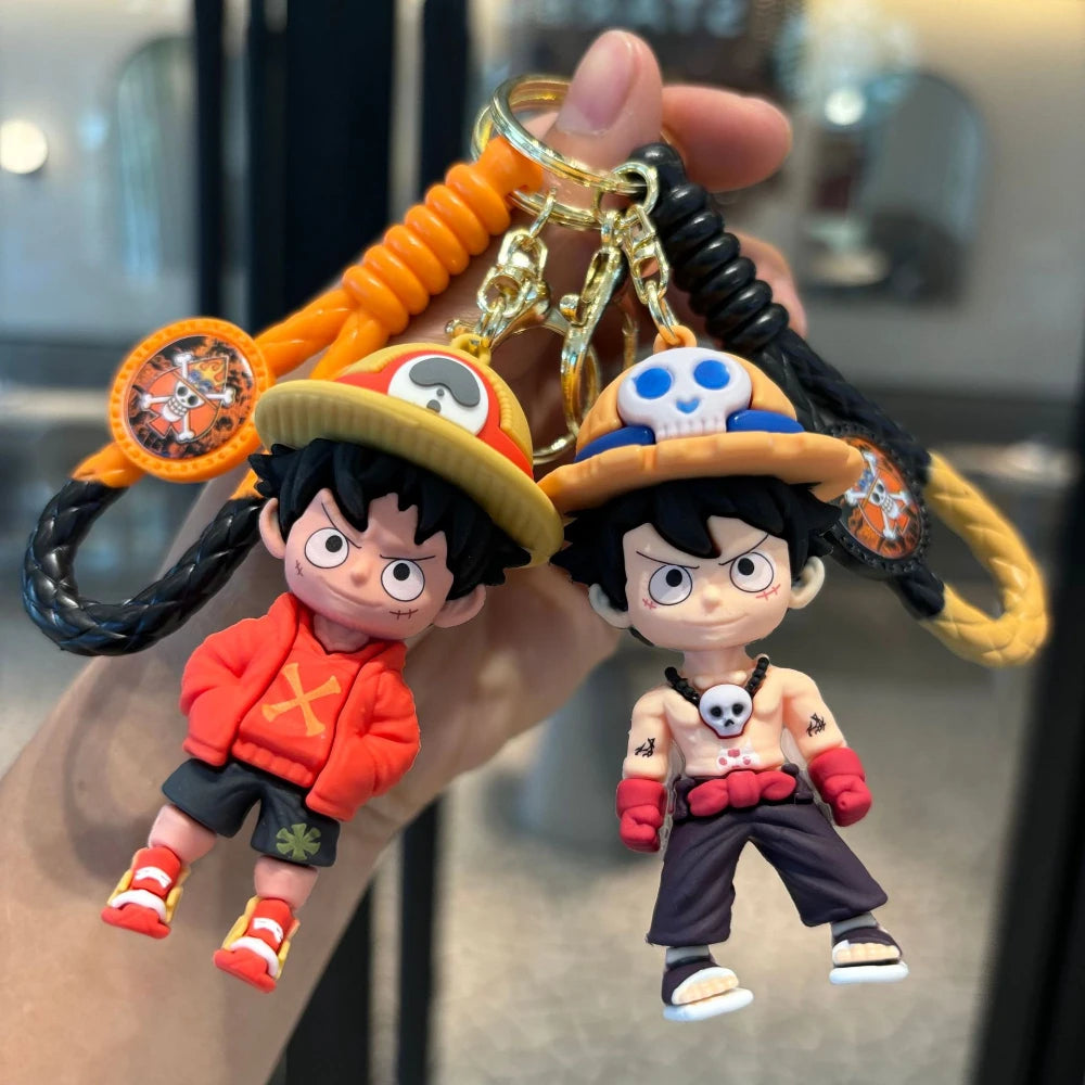 Cute Anime Keychain – Silicone & Zinc Alloy Cartoon Key Ring for Unisex Gift