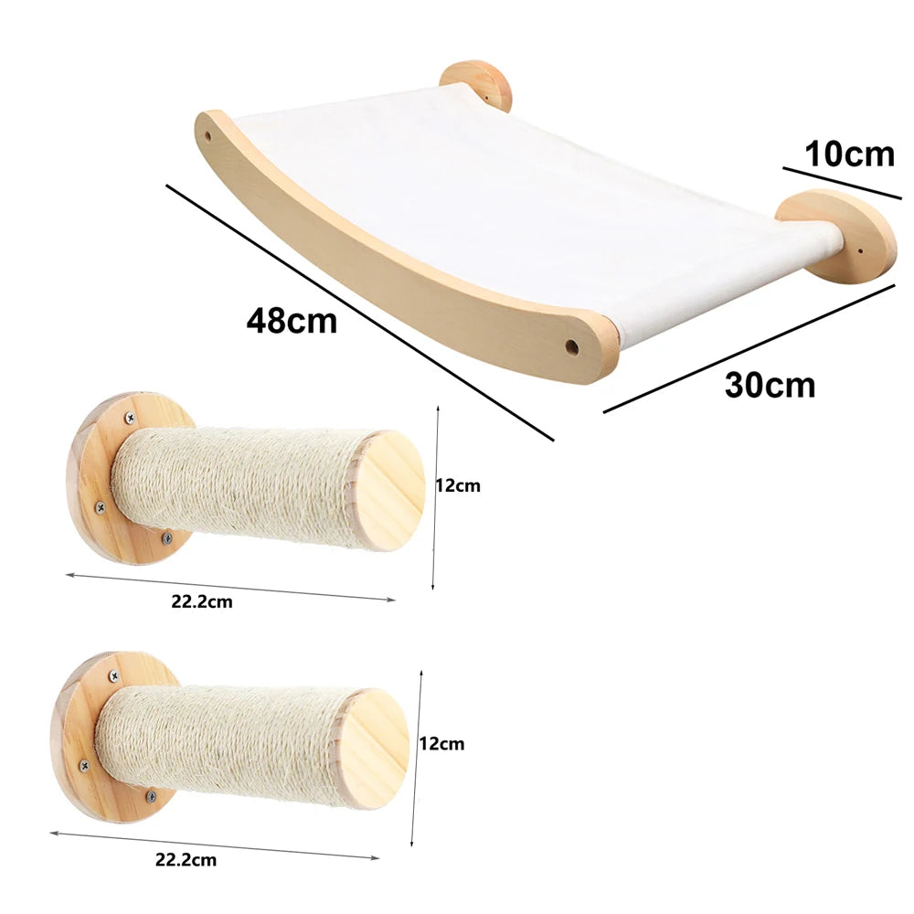 Wall-Mounted Cat Tree & Hammock – Space-Saving, Durable & Cozy!