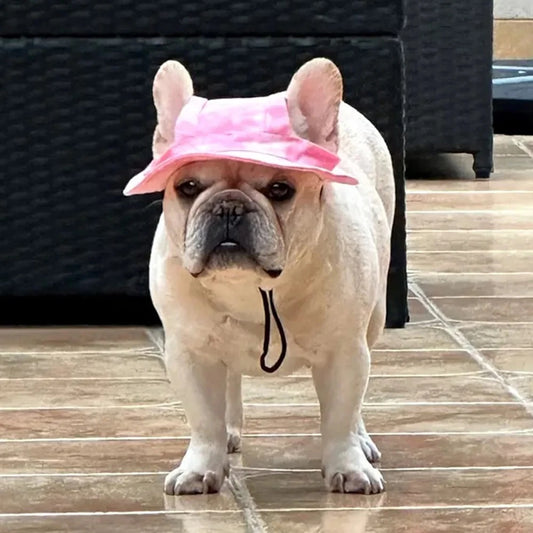 Cute French Bulldog Hat – Adjustable Polyester Pet Cap for Small & Medium Dogs