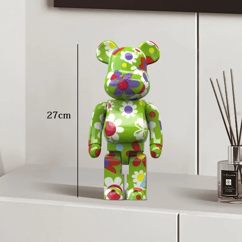 Graffiti Bear Statue – Resin Desktop Ornament & Home Decor Sculpture