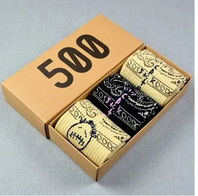 3 Pairs/Box Cactus Jack Cotton Crew Socks for Men