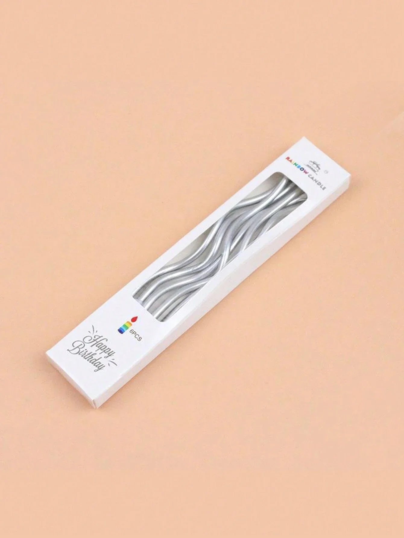 6Pcs Curved Cake Candles – Birthday & Party Decoration