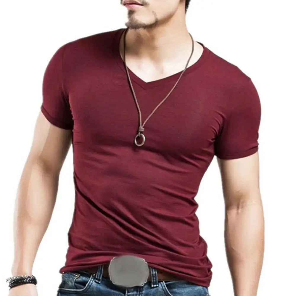 🔥 2024 Men’s V-Neck T-Shirt – Stylish & Comfortable for Everyday Wear