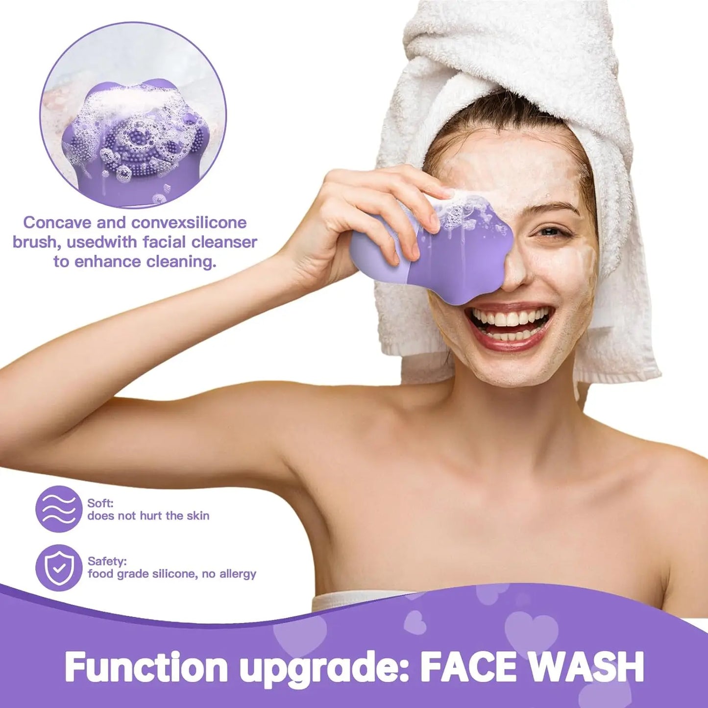 2-in-1 Facial Ice Roller & Silicone Face Brush – Reduce Puffiness, Tighten Pores & Deep Clean Skin