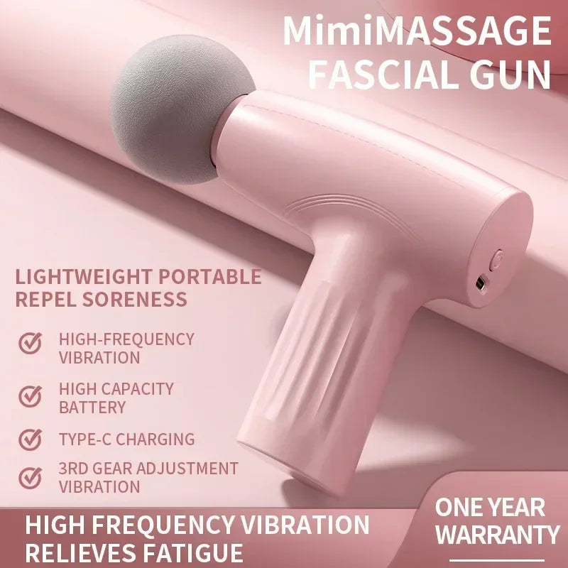 Mini Pink Massage Gun for Deep Tissue Therapy
