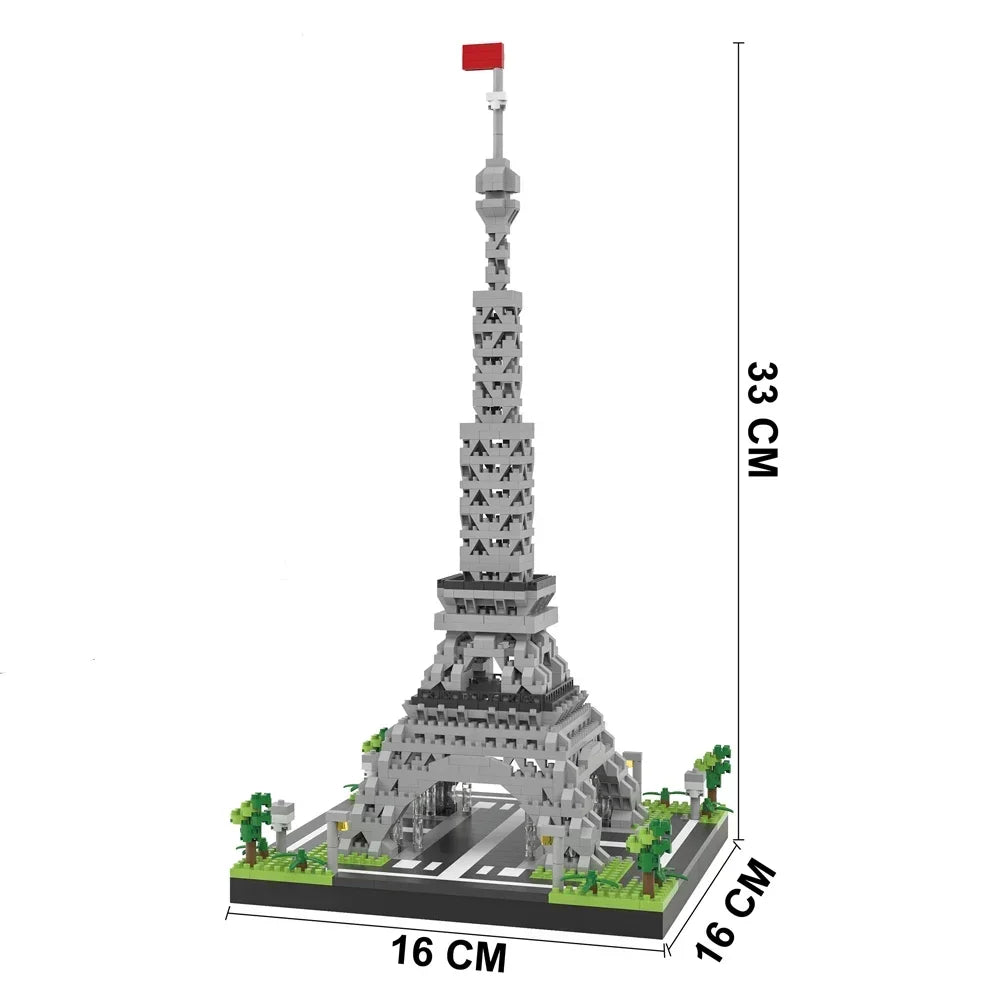 Paris Eiffel Tower Mini Building Blocks Set – Light Illuminated
