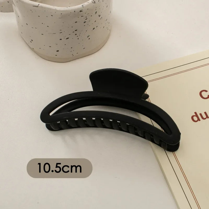 Korean Style Black Large Hair Claws Elegant Acrylic Hairpins Barrette Crab Hair Clips Headwear for Women Girls Hair Accessories