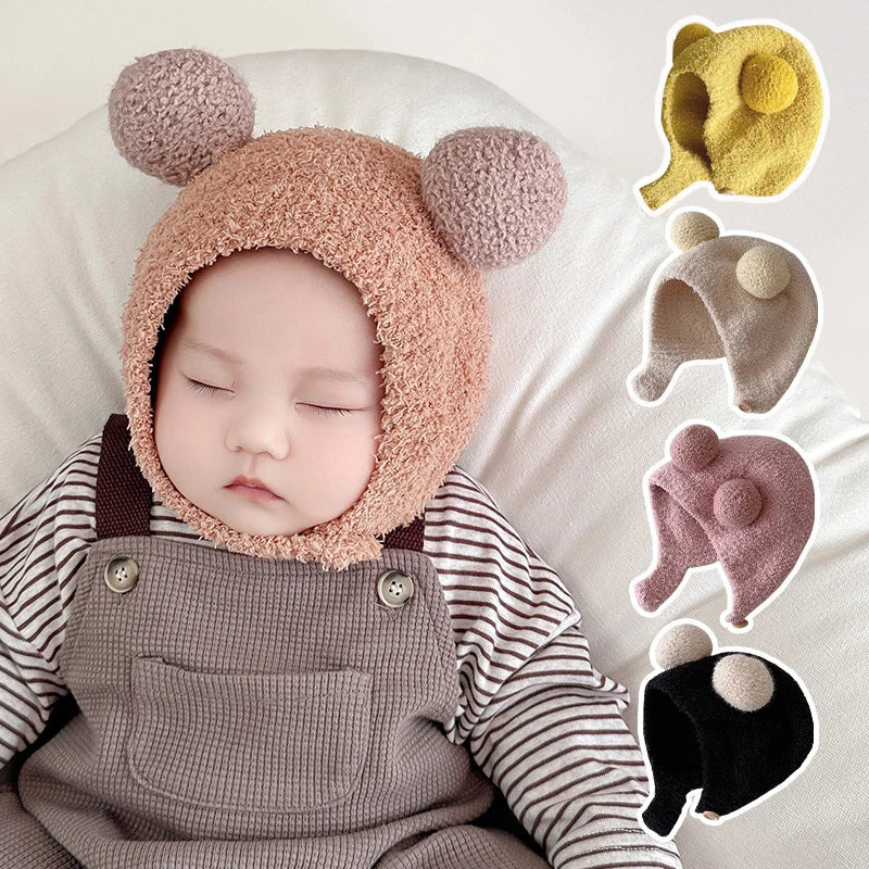 Korean Winter Baby Hat – Adjustable Knit Cap for 3-24 Months