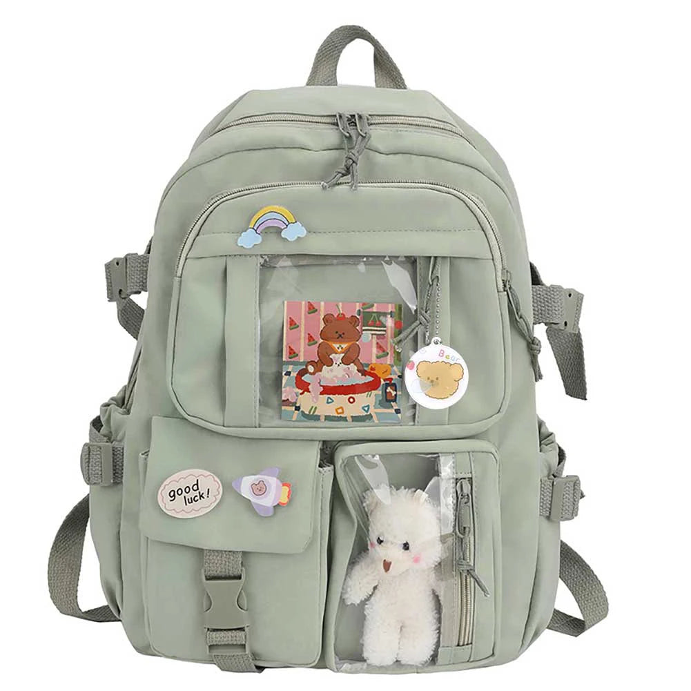 Cute College Rucksack for Students, Large Capacity Nylon Backpack