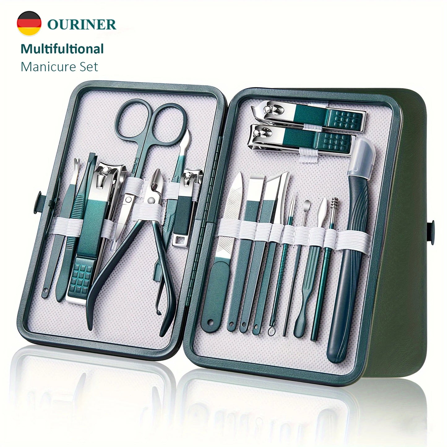Professional Nail Care Kit | Stainless Steel Manicure & Pedicure Set | 7/10/12/18 Piece with Travel Case