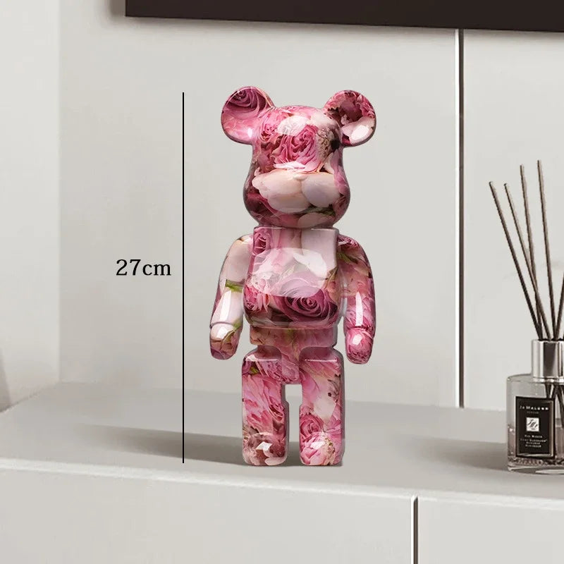 Graffiti Bear Statue – Resin Desktop Ornament & Home Decor Sculpture