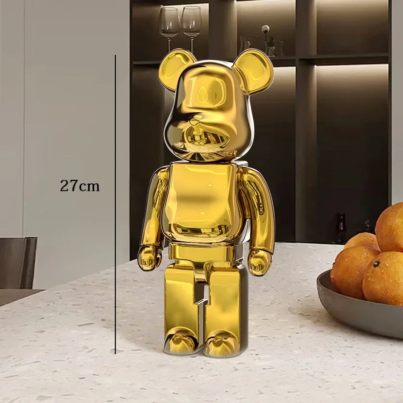 Graffiti Bear Statue – Resin Desktop Ornament & Home Decor Sculpture