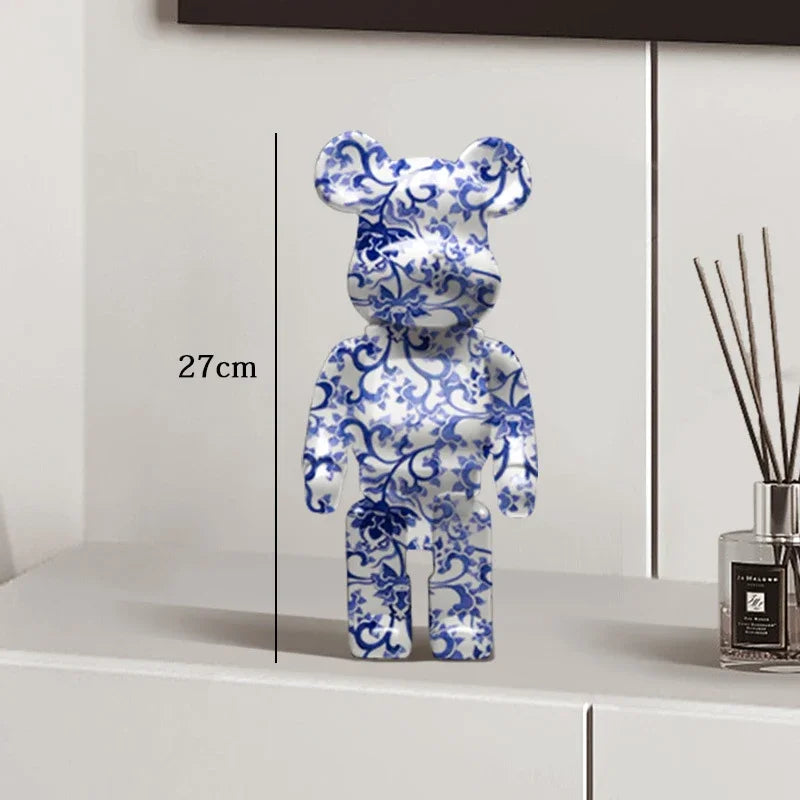 Graffiti Bear Statue – Resin Desktop Ornament & Home Decor Sculpture