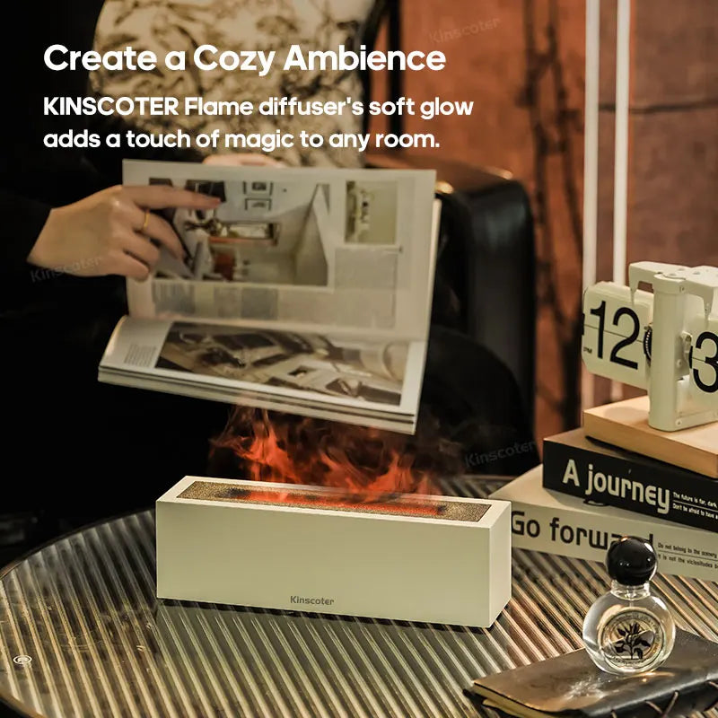 KINSCOTER Flame Aroma Diffuser LED Essential Oil Humidifier