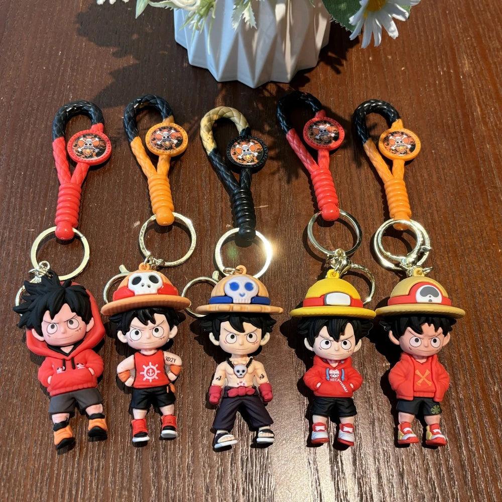 Cute Anime Keychain – Silicone & Zinc Alloy Cartoon Key Ring for Unisex Gift