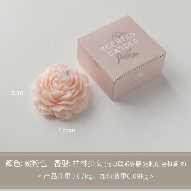 Peony Flower Scented Candle | Handcrafted Natural Soy Wax Aromatherapy