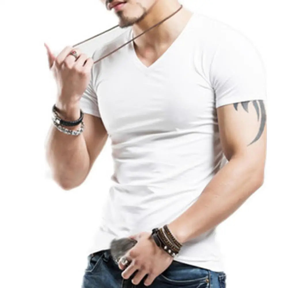 🔥 2024 Men’s V-Neck T-Shirt – Stylish & Comfortable for Everyday Wear