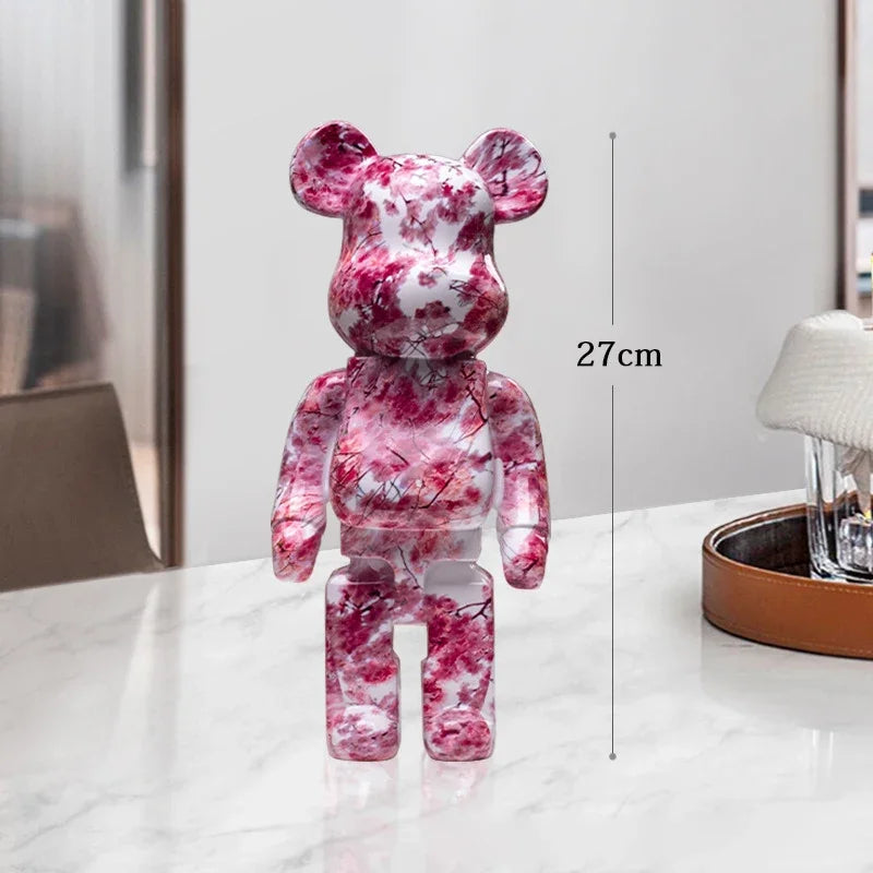 Graffiti Bear Statue – Resin Desktop Ornament & Home Decor Sculpture