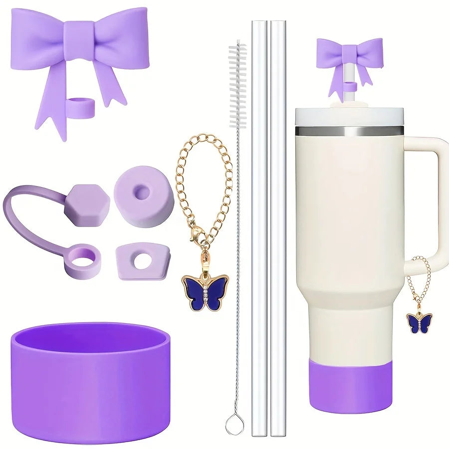 9-Piece Accessory Set for Stanley 40oz Tumbler – Spill-Proof & Straw Covers