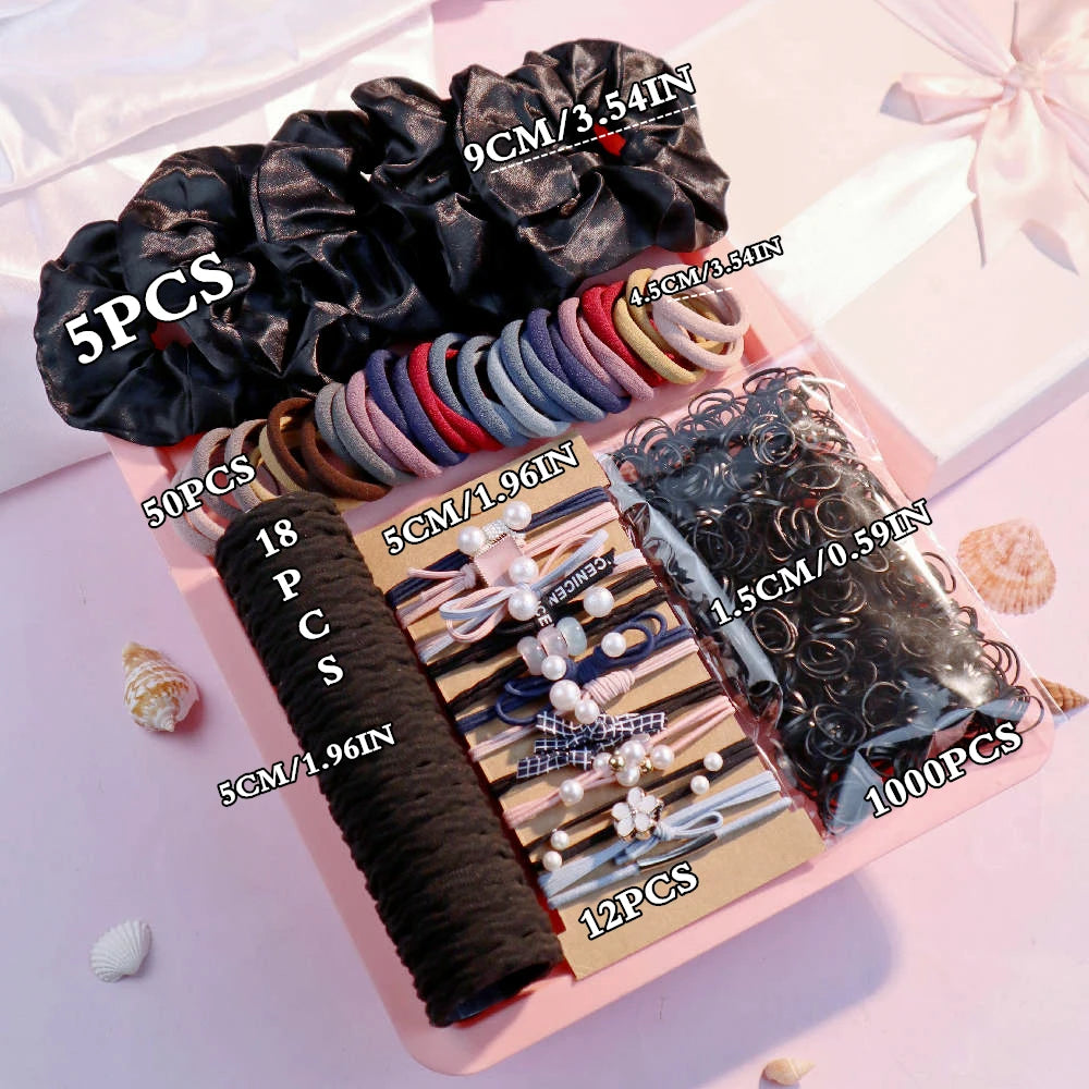 1085PCS Hair Accessories Set – Seamless Hair Bands & Scrunchies