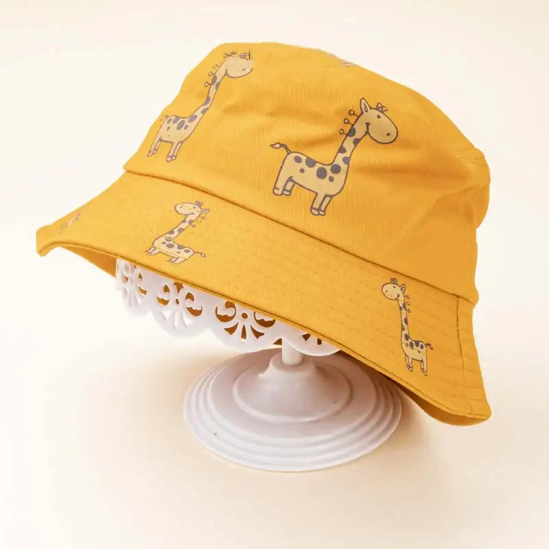 Cartoon Giraffe Baby Bucket Cap - Sun Hat for Kids 2-5 Years