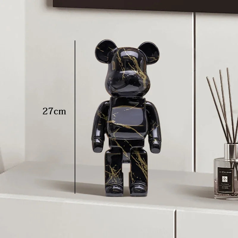 Graffiti Bear Statue – Resin Desktop Ornament & Home Decor Sculpture