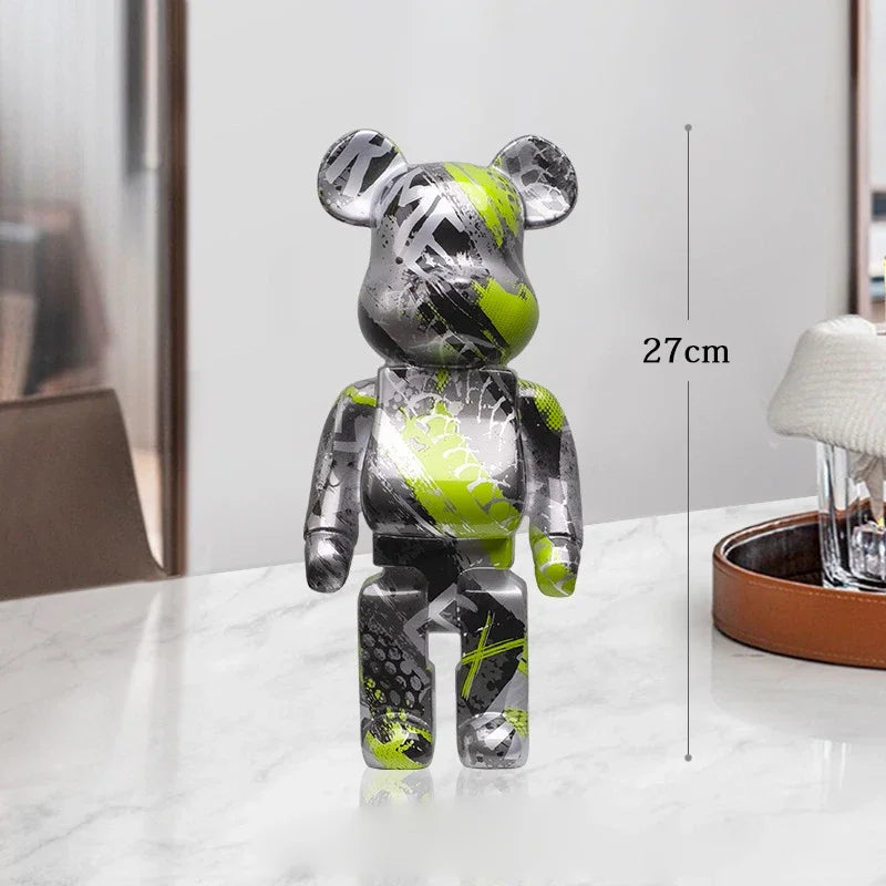 Graffiti Bear Statue – Resin Desktop Ornament & Home Decor Sculpture