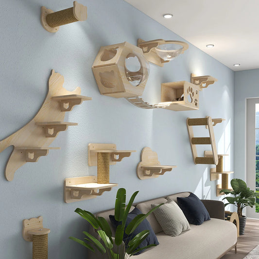 Wall-Mounted Cat Tree & Hammock – Space-Saving, Durable & Cozy!