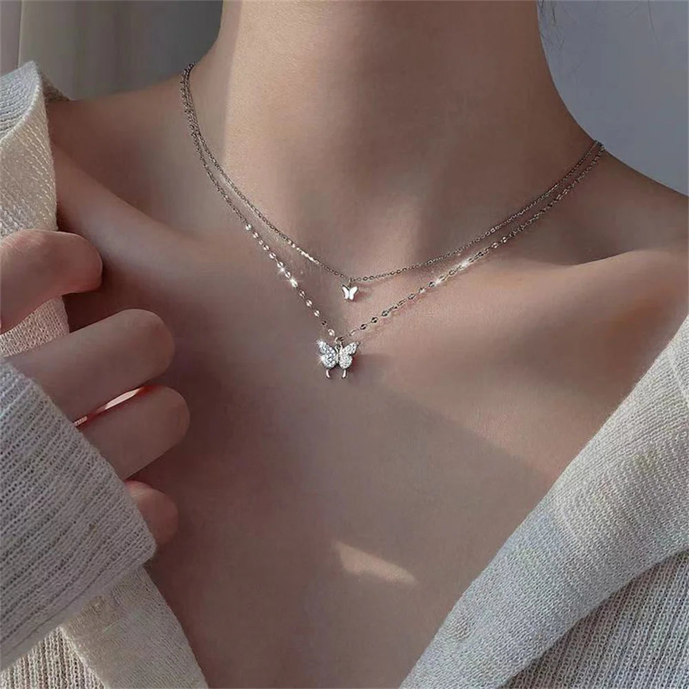 Vintage Pearl Charm Layered Necklace for Women