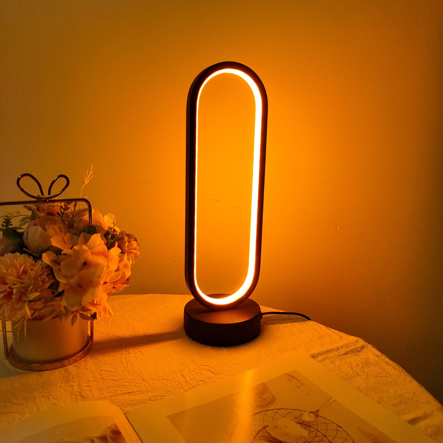 Dimmable LED Ring Lamp – 3-Color Night Light