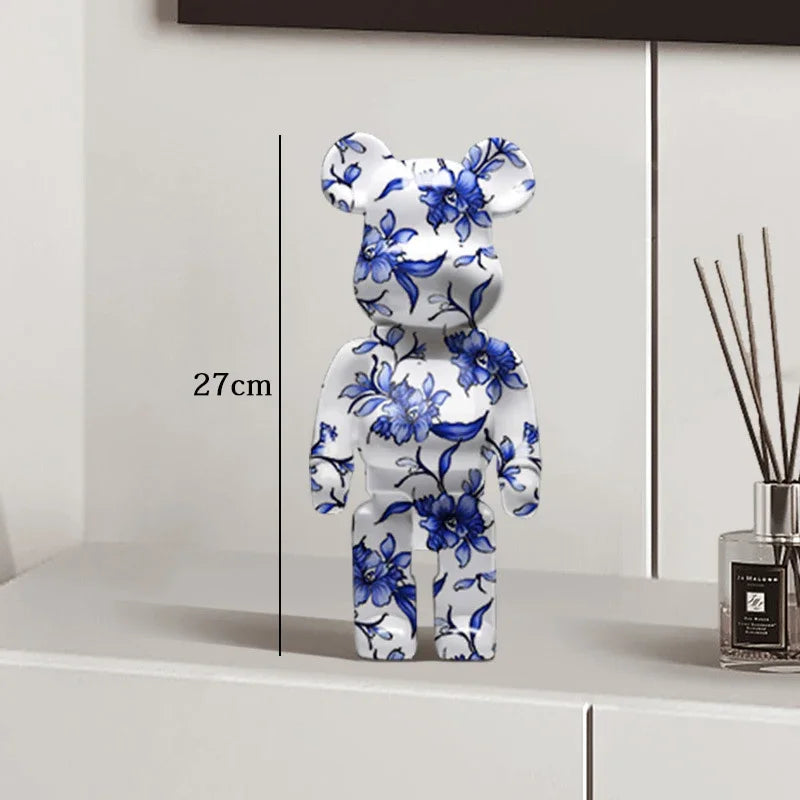 Graffiti Bear Statue – Resin Desktop Ornament & Home Decor Sculpture