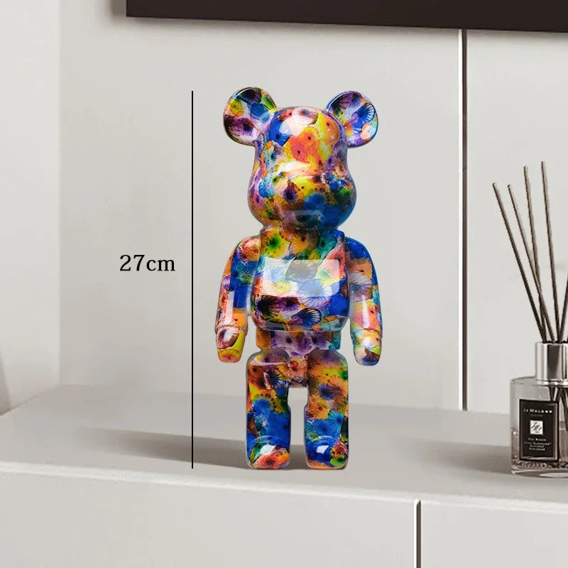 Graffiti Bear Statue – Resin Desktop Ornament & Home Decor Sculpture