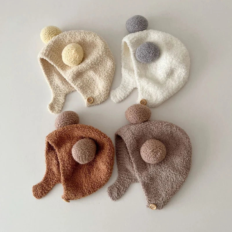 Korean Winter Baby Hat – Adjustable Knit Cap for 3-24 Months