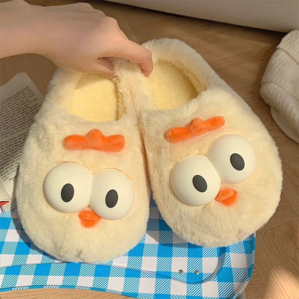 Cute Bear Winter Slippers for Women – Soft Platform Indoor Slippers