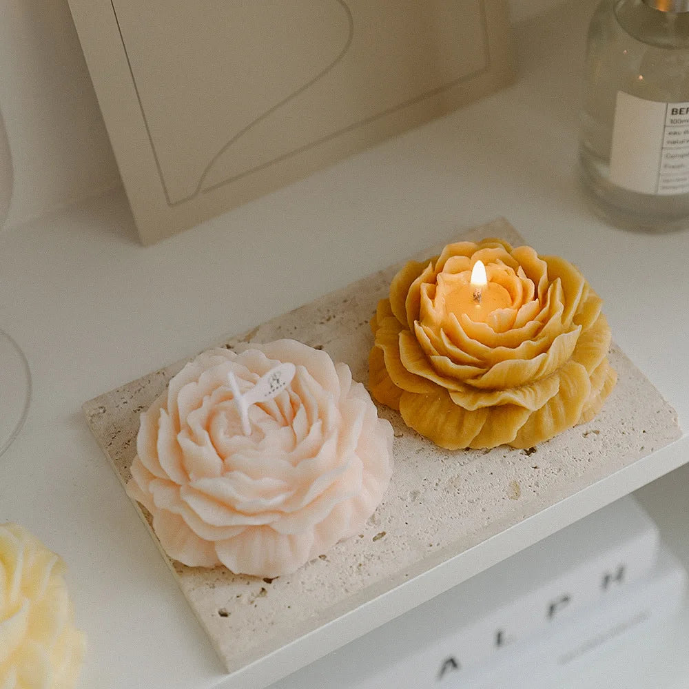 Peony Flower Scented Candle | Handcrafted Natural Soy Wax Aromatherapy