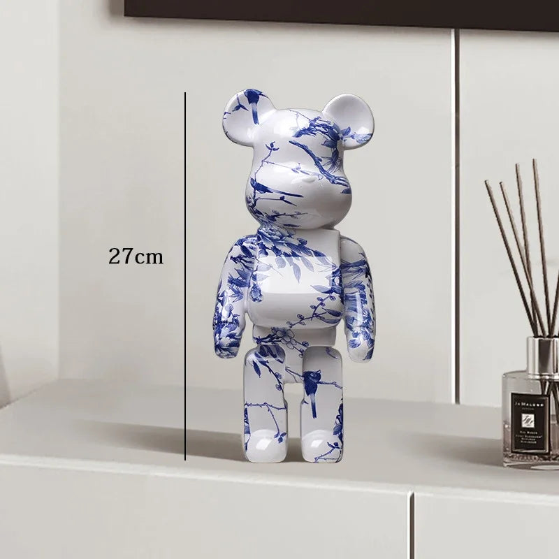 Graffiti Bear Statue – Resin Desktop Ornament & Home Decor Sculpture