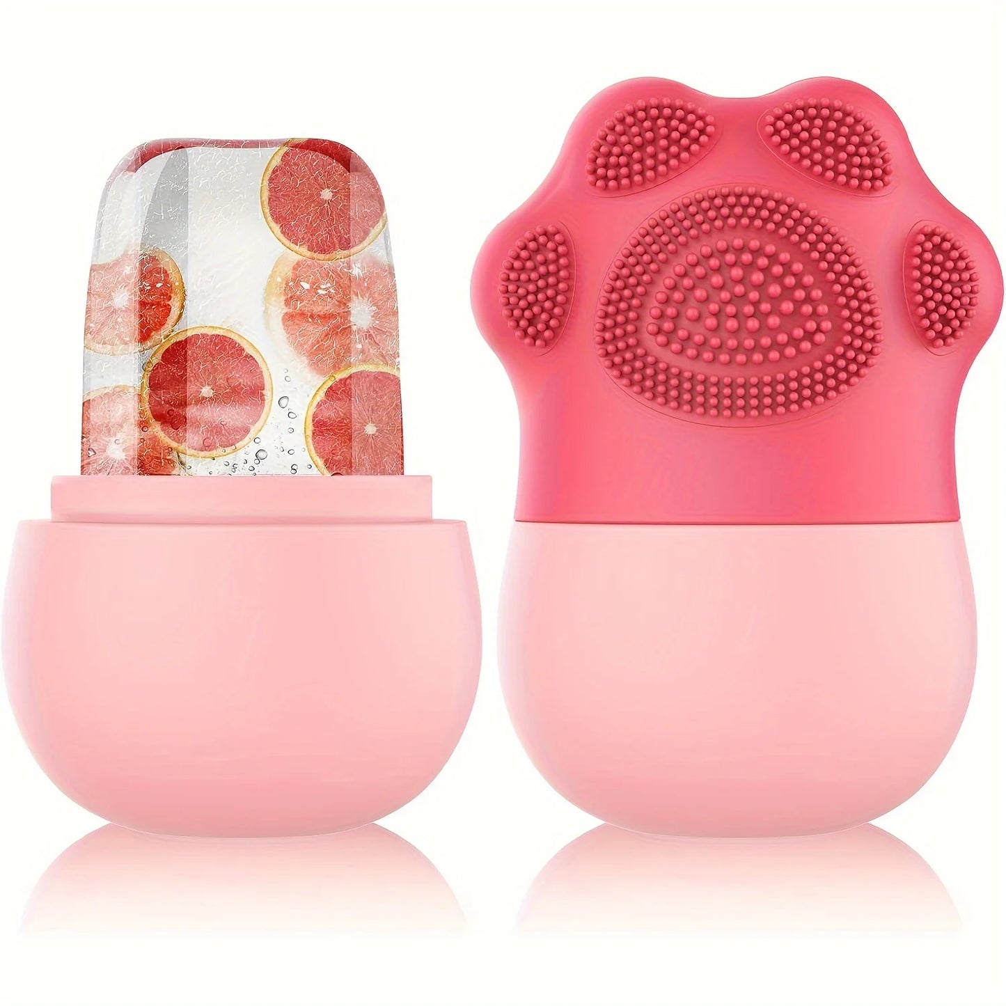 2-in-1 Facial Ice Roller & Silicone Face Brush – Reduce Puffiness, Tighten Pores & Deep Clean Skin