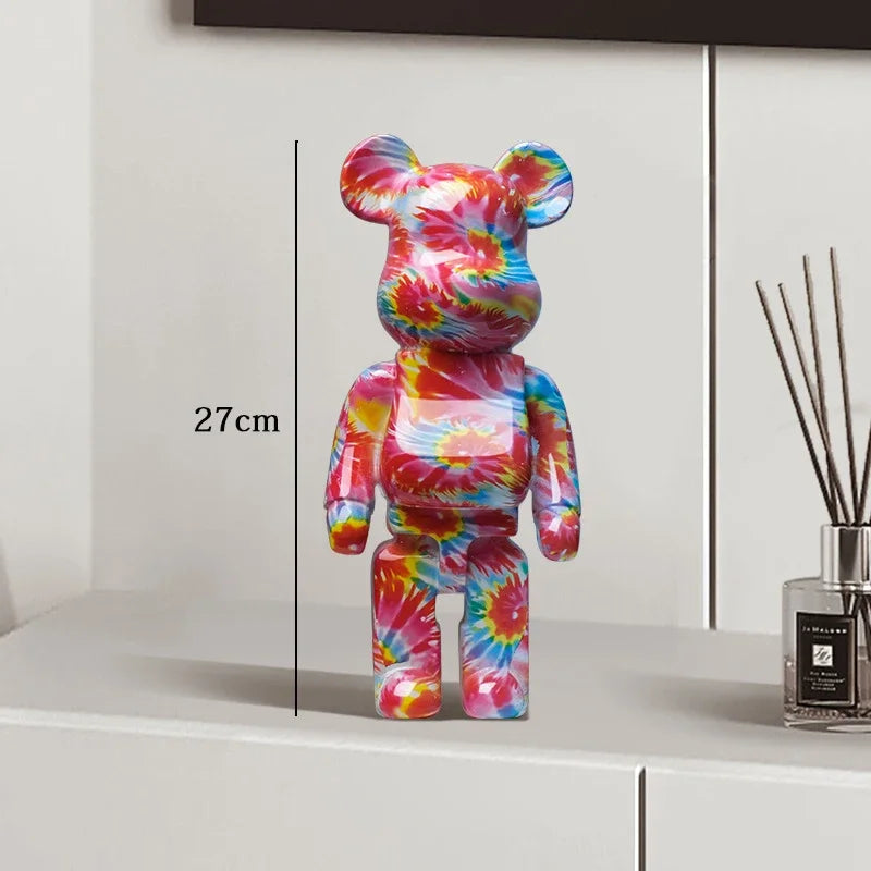 Graffiti Bear Statue – Resin Desktop Ornament & Home Decor Sculpture