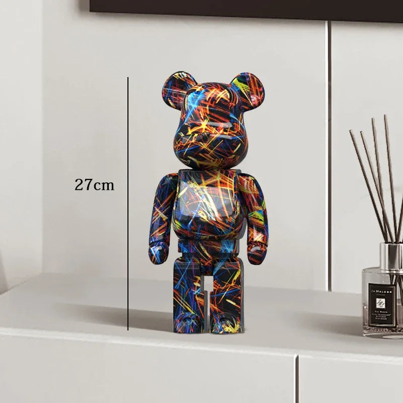 Graffiti Bear Statue – Resin Desktop Ornament & Home Decor Sculpture